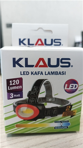 KLAUS KAFA LAMBASI 3W COM 120 LUMEN 3 X PİL ( DAHİL DEĞİL ) KE47705
